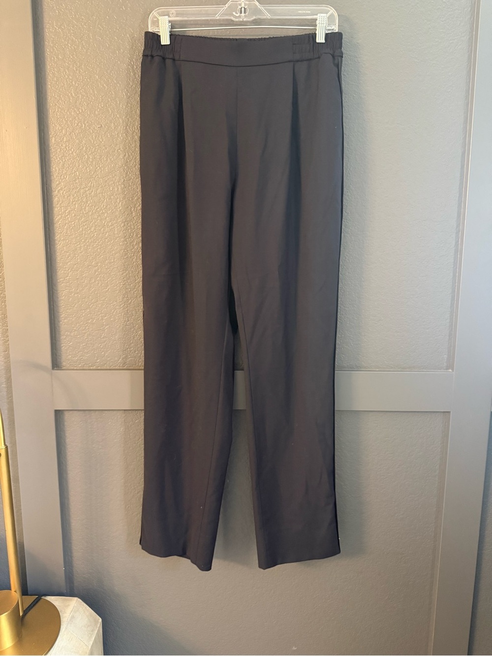ME+EM • Navy black track stripe high rise straight leg pants trousers - size 10